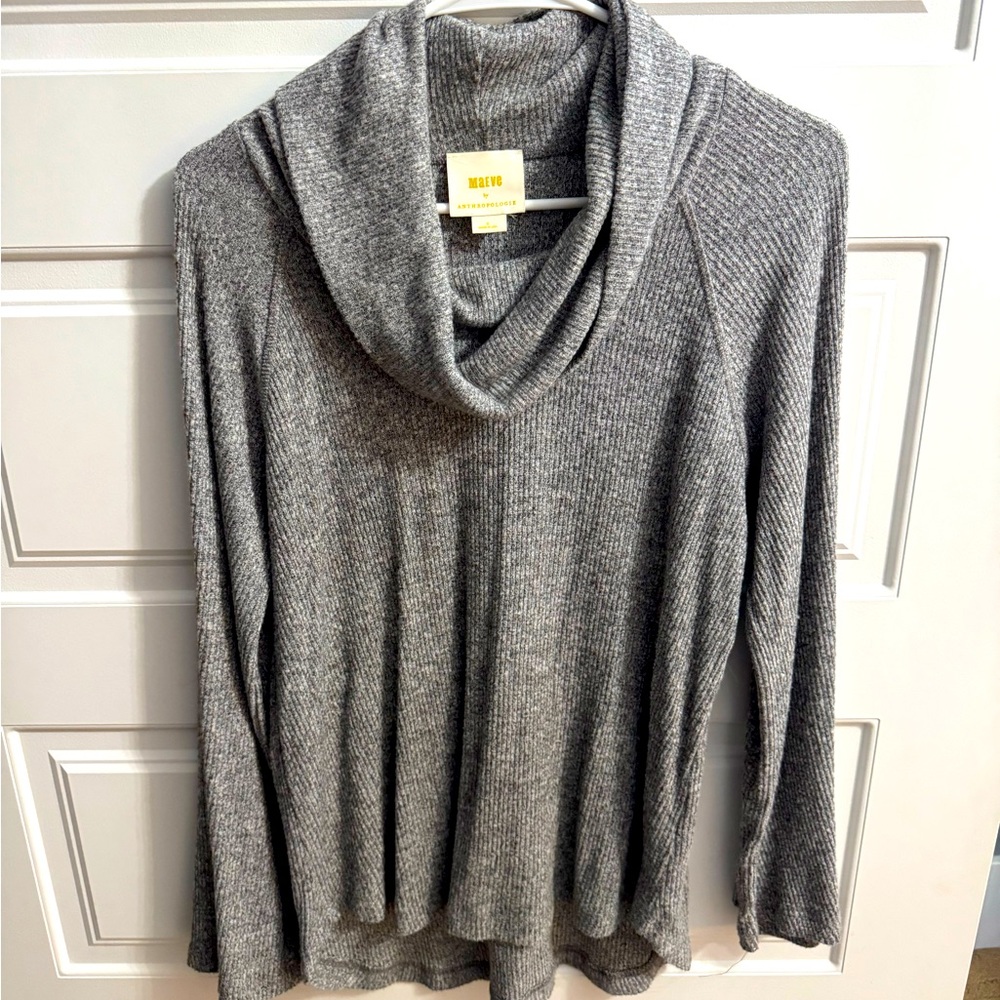 Gray Cowl Neck Top